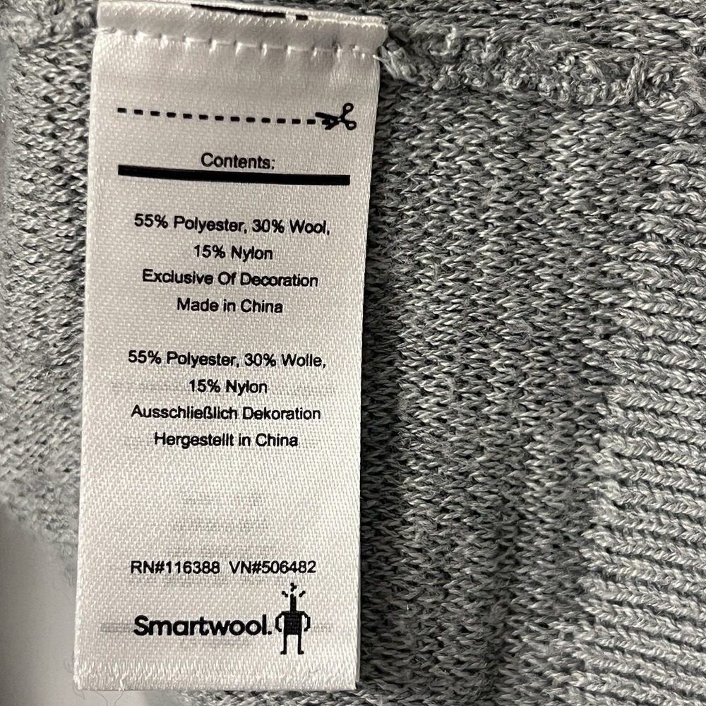 Smartwool Sweater Mens Large Merino Wool Crew Neck Gray Long Sleeve Outdoor READ - Picture 4 of 7